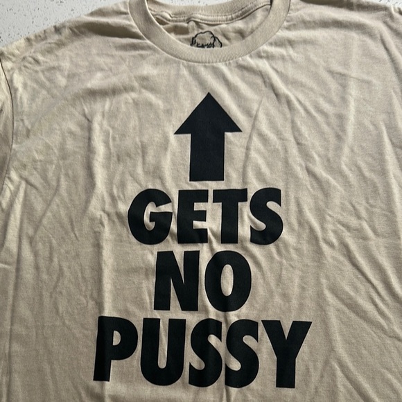 Tan Graphic Tee with Bold Print - Picture 1 of 2